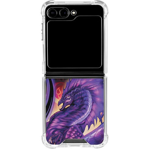 Dragonblade Netherblade Purple by Ruth Thompson Galaxy Z Flip6 Clear Case