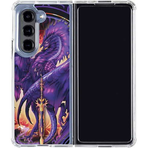 Dragonblade Netherblade Purple by Ruth Thompson Galaxy Z Fold5 5G Clear Case