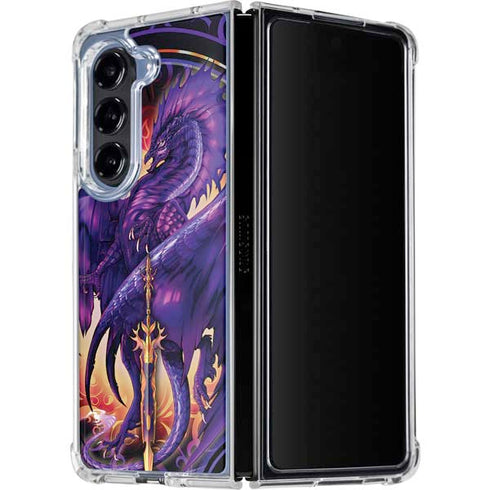 Dragonblade Netherblade Purple by Ruth Thompson Galaxy Z Fold5 5G Clear Case