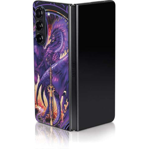 Dragonblade Netherblade Purple by Ruth Thompson Galaxy Z Fold5 5G Skin