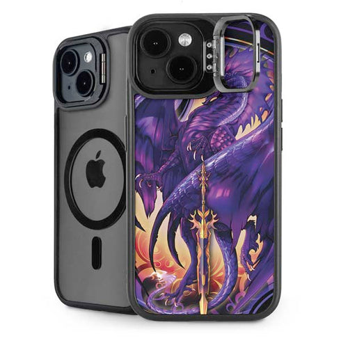 Dragonblade Netherblade Purple by Ruth Thompson iPhone 14 Kickstand Case