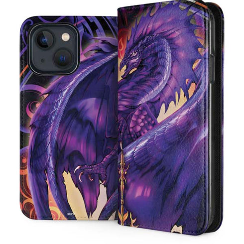 Dragonblade Netherblade Purple by Ruth Thompson iPhone 15 Folio Case