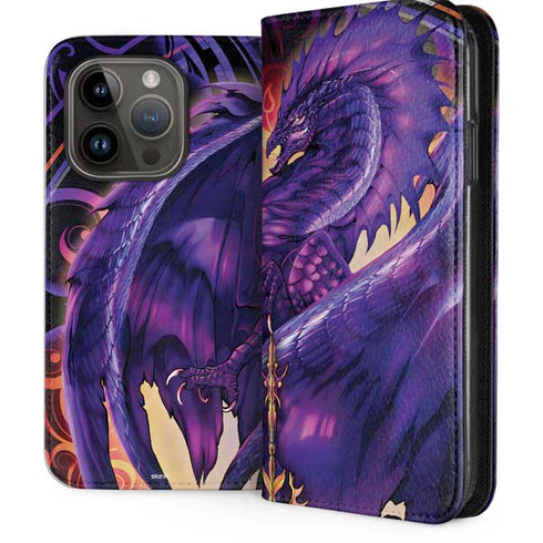 Dragonblade Netherblade Purple by Ruth Thompson iPhone 15 Pro Folio Case