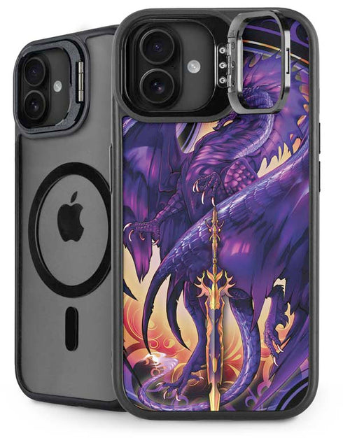 Dragonblade Netherblade Purple by Ruth Thompson iPhone 16 Plus Kickstand Case