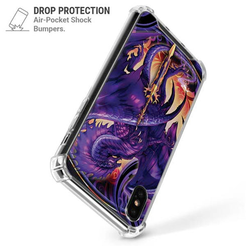 Dragonblade Netherblade Purple by Ruth Thompson iPhone X/XS Clear Case