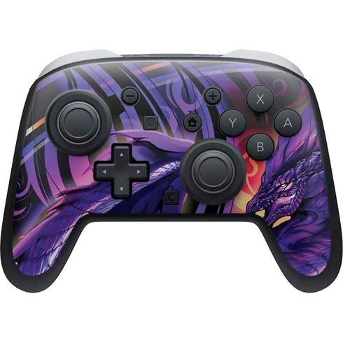 Dragonblade Netherblade Purple by Ruth Thompson Nintendo Switch 2 (2025) Pro Controller Skin