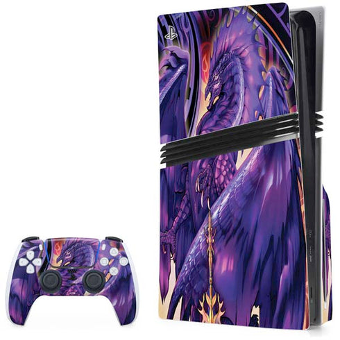 Dragonblade Netherblade Purple by Ruth Thompson PS5 Pro Disk Bundle Skin