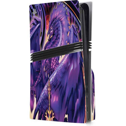 Dragonblade Netherblade Purple by Ruth Thompson PS5 Pro Disk Console Skin