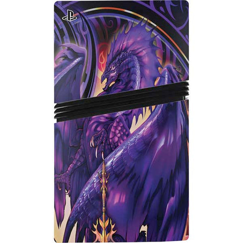 Dragonblade Netherblade Purple by Ruth Thompson PS5 Pro Disk Console Skin