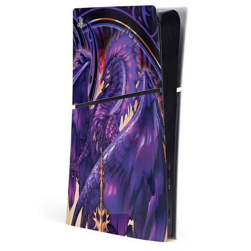 Dragonblade Netherblade Purple by Ruth Thompson PS5 Slim Digital Edition Console Skin