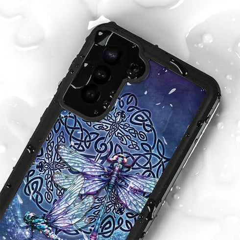 Dragonfly Celtic Knot by Brigid Ashwood Galaxy S24 Plus Waterproof Case