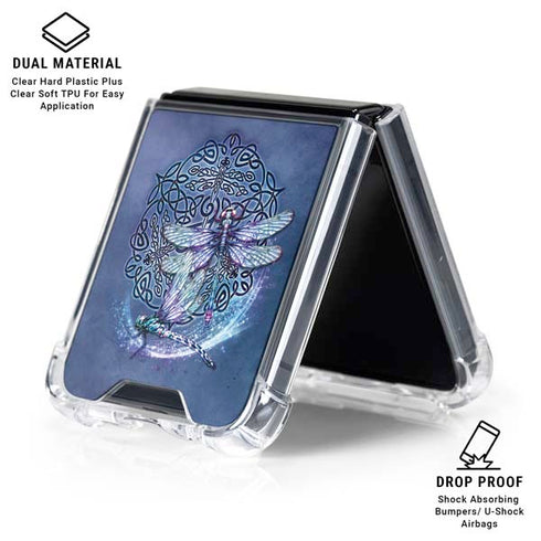 Dragonfly Celtic Knot by Brigid Ashwood Galaxy Z Flip6 Clear Case