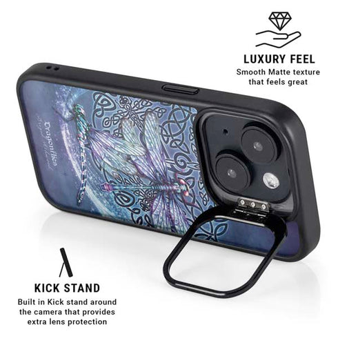 Dragonfly Celtic Knot by Brigid Ashwood iPhone 15 Plus Kickstand Case