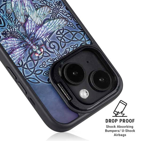 Dragonfly Celtic Knot by Brigid Ashwood iPhone 15 Plus Kickstand Case