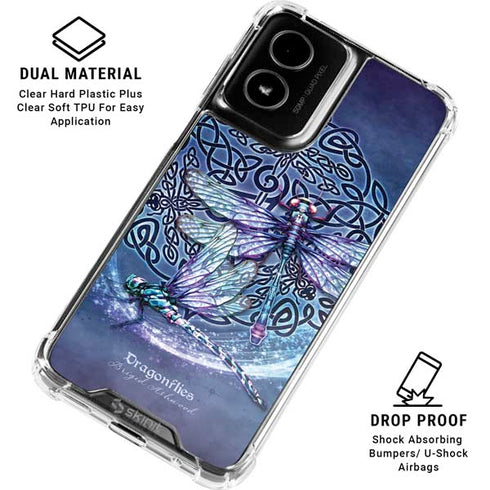 Dragonfly Celtic Knot by Brigid Ashwood Moto G Power 5G (2024) Clear Case
