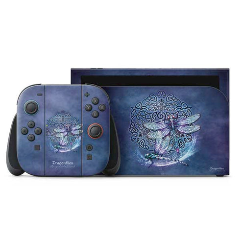 Dragonfly Celtic Knot by Brigid Ashwood Nintendo Switch 2 (2025) with Joy-Con Skin