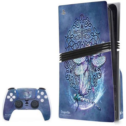 Dragonfly Celtic Knot by Brigid Ashwood PS5 Pro Disk Bundle Skin