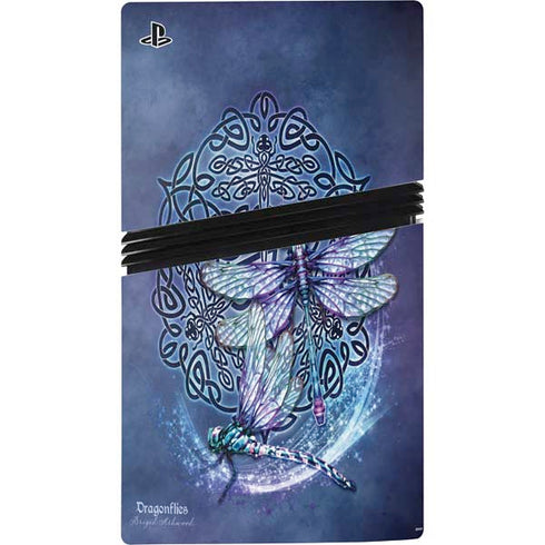 Dragonfly Celtic Knot by Brigid Ashwood PS5 Pro Disk Console Skin