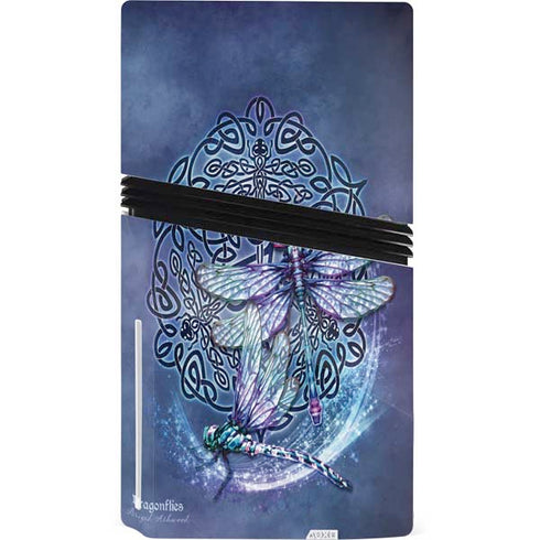 Dragonfly Celtic Knot by Brigid Ashwood PS5 Pro Disk Console Skin