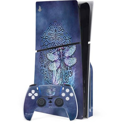 Dragonfly Celtic Knot by Brigid Ashwood PlayStation PS5 Skins