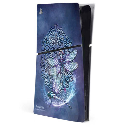 Dragonfly Celtic Knot by Brigid Ashwood PS5 Slim Digital Edition Console Skin