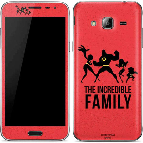 Disney The Incredibles Family Sillhouette Galaxy J3 Skin