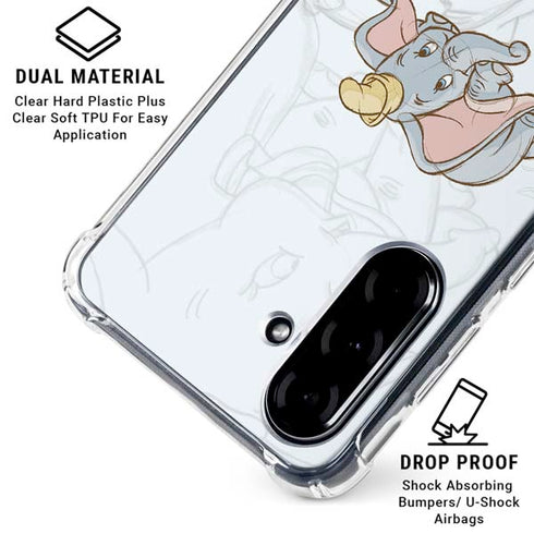 Disney Dumbo Classic sketched portrait Galaxy A36 5G Clear Case