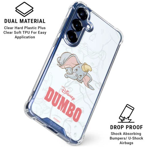 Disney Dumbo Classic sketched portrait Galaxy S25 FE Clear Case