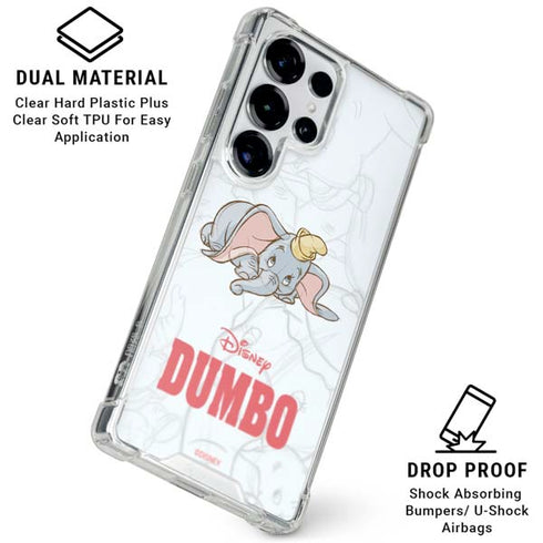 Disney Dumbo Classic sketched portrait Galaxy S25 Ultra Clear Case