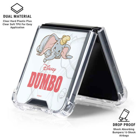 Disney Dumbo Classic sketched portrait Galaxy Z Flip6 Clear Case