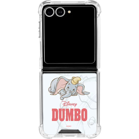 Disney Dumbo Classic sketched portrait Galaxy Z Flip7 Clear Case