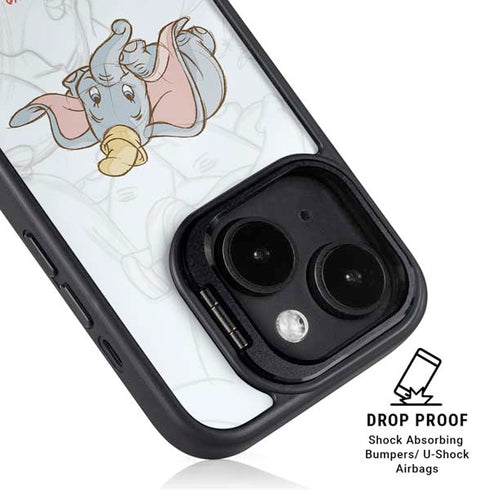 Disney Dumbo Classic sketched portrait iPhone 14 Kickstand Case