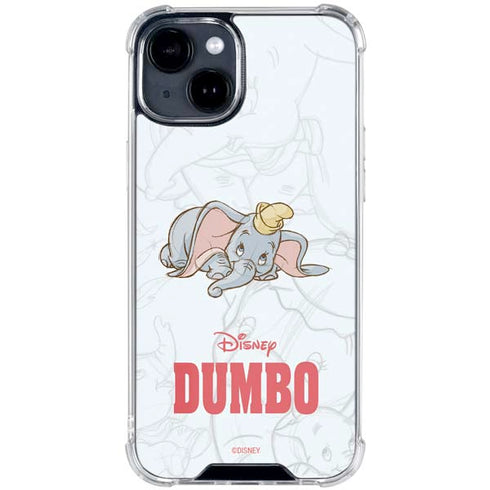 Disney Dumbo Classic sketched portrait iPhone 15 Clear Case