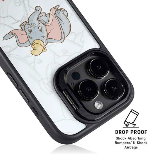 Disney Dumbo Classic sketched portrait iPhone 15 Pro Max Kickstand Case
