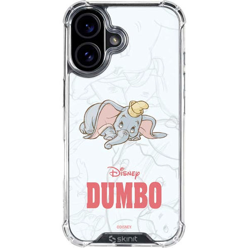 Disney Dumbo Classic sketched portrait iPhone 16 Clear Case