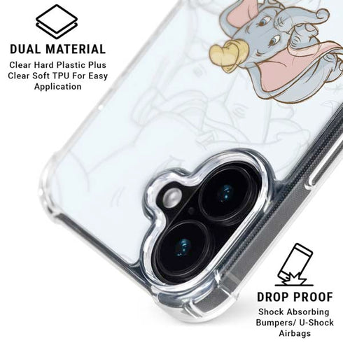 Disney Dumbo Classic sketched portrait iPhone 16 MagSafe Case