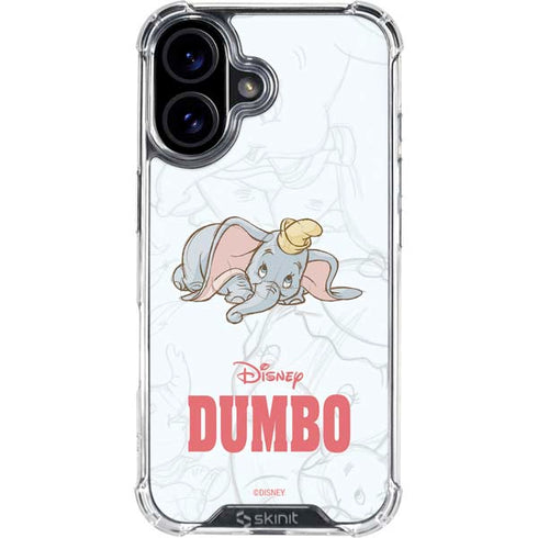 Disney Dumbo Classic sketched portrait iPhone 16 Plus Clear Case