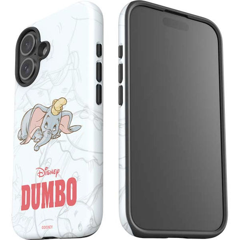 Disney Dumbo Classic sketched portrait iPhone 16 Plus Impact Case