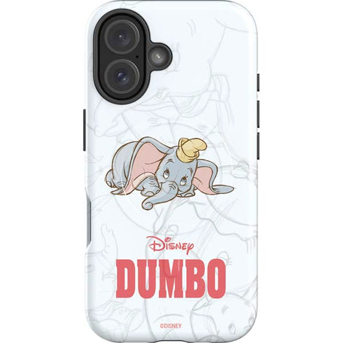 Disney Dumbo Classic sketched portrait iPhone 16 Plus Magsafe Impact Case