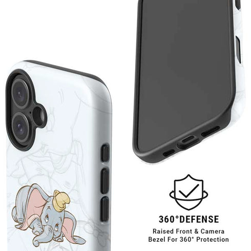 Disney Dumbo Classic sketched portrait iPhone 16 Plus Magsafe Impact Case