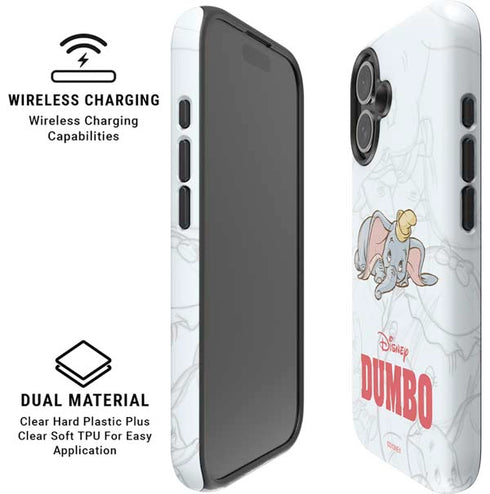 Disney Dumbo Classic sketched portrait iPhone 16 Plus Magsafe Impact Case