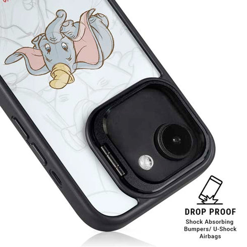 Disney Dumbo Classic sketched portrait iPhone 16e Kickstand Case