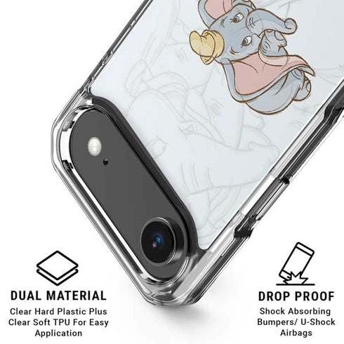 Disney Dumbo Classic sketched portrait iPhone 17 Air Clear Case