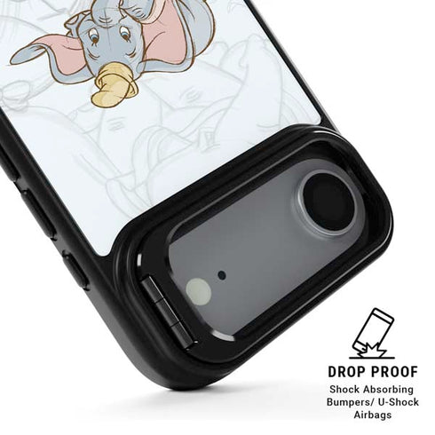 Disney Dumbo Classic sketched portrait iPhone 17 Air Kickstand Case