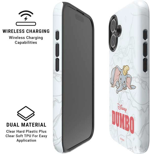 Disney Dumbo Classic sketched portrait iPhone 17 Magsafe Impact Case