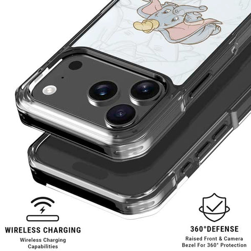 Disney Dumbo Classic sketched portrait iPhone 17 Pro Clear Case