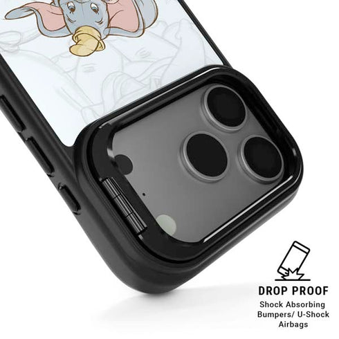 Disney Dumbo Classic sketched portrait iPhone 17 Pro Kickstand Case