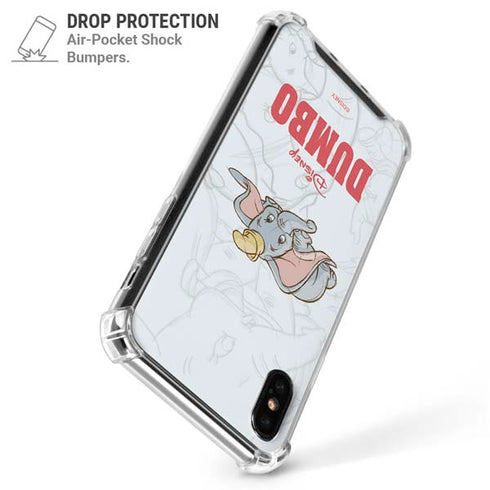 Disney Dumbo Classic sketched portrait iPhone X/XS Clear Case
