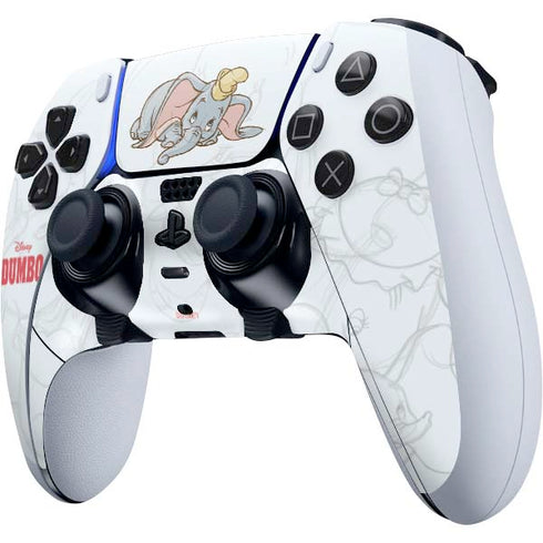 Disney Dumbo Classic sketched portrait PS5 DualSense Edge Pro Controller Skin