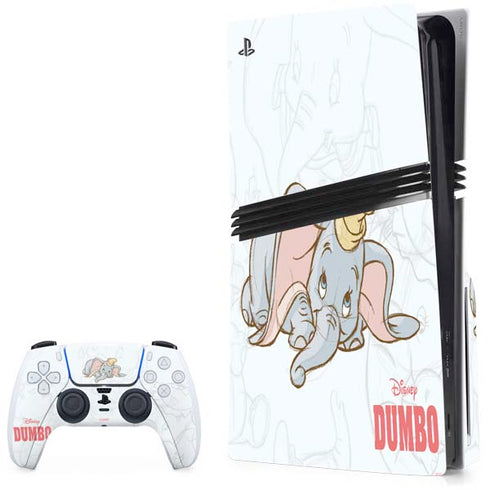 Disney Dumbo Classic sketched portrait PS5 Pro Disk Bundle Skin